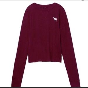 Pink thermal waffle top